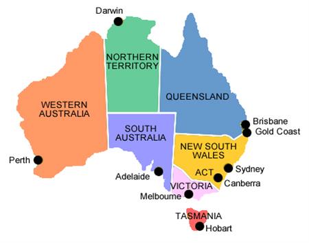 Map Of Major Cities In Australia Cvln Rp